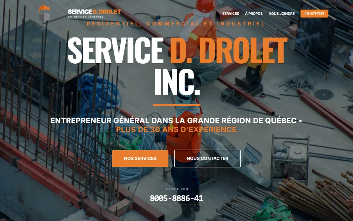 Aperçu du site Web de Service D. Drolet Inc.